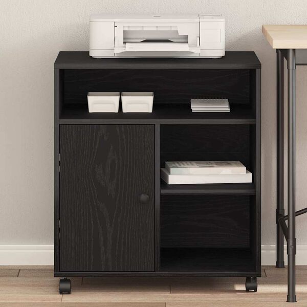 vidaXL Suport pentru imprimantă Stejar negru 60 x 50 x 67 cm