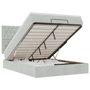 vidaXL Cadru de pat otoman cu saltele Gri deschis 140x200cm catifea