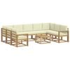 vidaXL Set de canapele de exterior 10 pcs Alb și crem 59 x 59 x 37 cm
