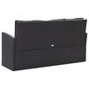 vidaXL Set mobilier de grădină cu perne, 6 piese, negru, poliratan