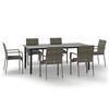 vidaXL Set mobilier de grădină cu perne, 7 piese, negru/gri, poliratan