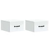 vidaXL Dulap de noapte suspendat cu sertar 2 pcs Alb 34,5 x 33 x 20 cm