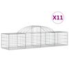 vidaXL Coșuri gabion arcuite 11 buc, 200x50x40/60 cm, fier galvanizat