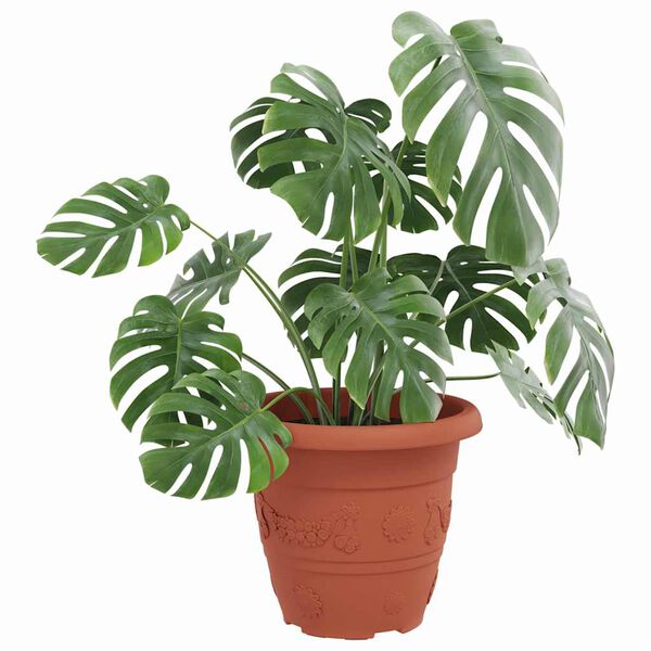 vidaXL Ghiveci rotund pentru flori 24 pcs Roșu cărămidă &Oslash; 26 x 21.5 cm