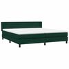 vidaXL Pat box spring cu saltea, verde &icirc;nchis, 180x220 cm, catifea