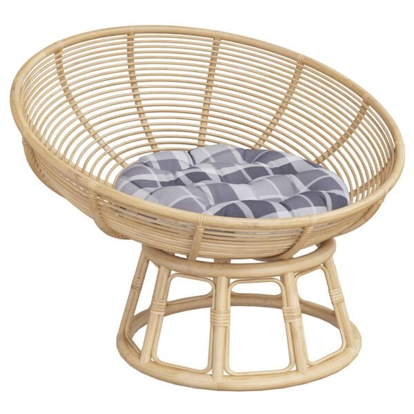 vidaXL Pernă rotundă, gri, &Oslash; 60x11 cm, țesătură Oxford, model carouri