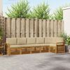 vidaXL Seturi de canapele 6 pcs Natural și Bej Lemn Solid de Acacia