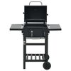 vidaXL Grătar barbecue cu cărbuni, raft inferior, negru