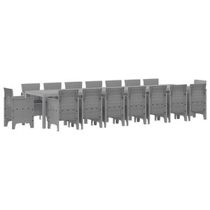 vidaXL Set de masă de grădină cu perne cu pernă 17 pcs Gri deschis PP