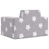 vidaXL Canapea pentru copii, gri deschis cu stele, pluș moale