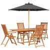 vidaXL Set de dining pentru exterior cu parasolar 6 buc.