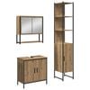 vidaXL Set de mobilier pentru baie 3 buc. Maro Lemn prelucrat