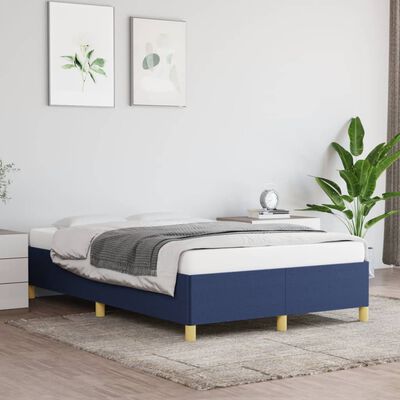 vidaXL Cadru de pat, albastru, 120x190 cm, material textil
