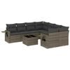 vidaXL Set canapele de grădină, 9 piese, cu perne, gri, poliratan