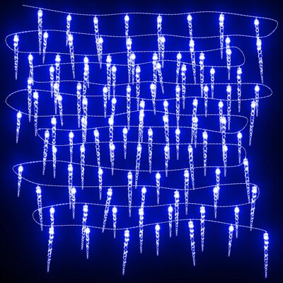 vidaXL Țurțuri luminițe de Crăciun 40 buc. albastru acril telecomandă