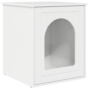 vidaXL Casa pentru pisici Alb Lucios 53 x 52 x 62 cm Lemn compozit