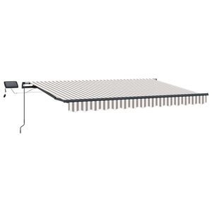 vidaXL Copertină retractabilă Gri deschis și alb. 300 x 250 cm