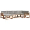 vidaXL Set de canapele de exterior 6 pcs Gri natural și deschis