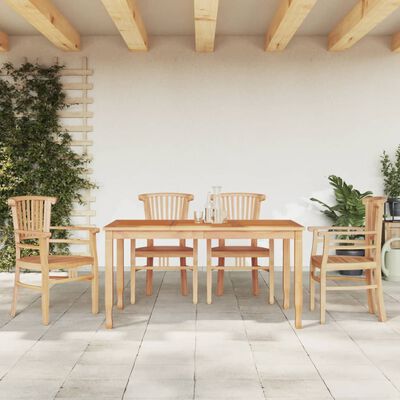 vidaXL Set masă pentru grădină, lemn masiv de tec, 5 piese