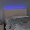 vidaXL Tăblie de pat cu LED cappuccino 100x5x78/88 cm piele ecologică