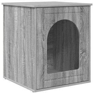 vidaXL Casa pentru pisici Gri Sonoma 53 x 52 x 62 cm Lemn prelucrat