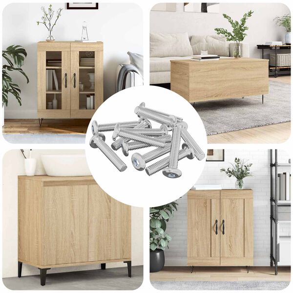 vidaXL Șurub cu Prindere 12 pcs Argintiu M6 x 35 mm Oțel