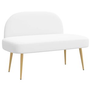 vidaXL Bancă tapițată cu spătar Alb 110 x 60 x 76 cm