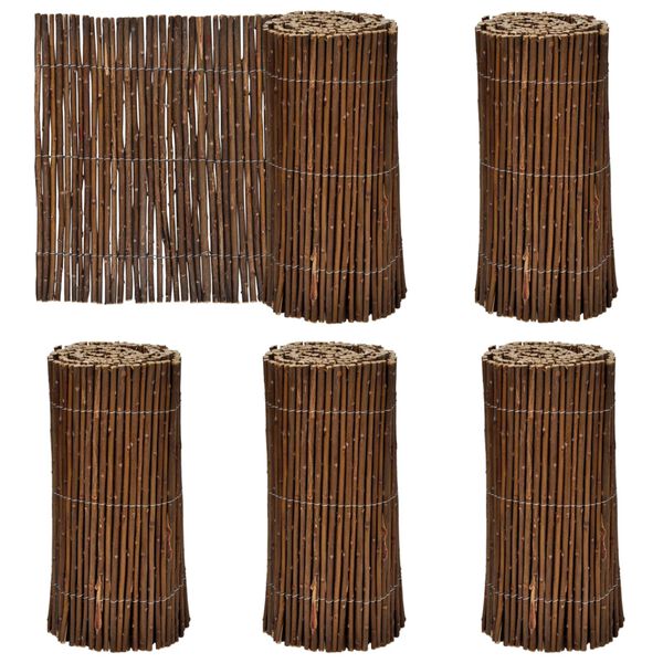 vidaXL Gard pentru gazon 5 pcs Maro 200 x 30 cm