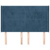 vidaXL Tăblie pat cu urechi albastru &icirc;nchis 147x16x118/128 cm catifea