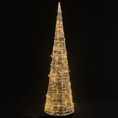 vidaXL Piramidă decorativă con de lumini cu LED alb cald 90 cm acril