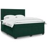 vidaXL Pat box spring cu saltea, verde &icirc;nchis, 180x200 cm, catifea