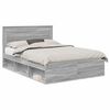 vidaXL Cadru de pat Gri Sonoma 140 x 190 cm Lemn de pin masiv