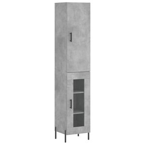 vidaXL Dulap &icirc;nalt, gri beton, 34,5x34x180 cm, lemn prelucrat