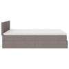 vidaXL Pat otoman cu saltea Taupe 140x190 cm Stofa