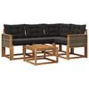 vidaXL Set de canapele de exterior 5 buc. Natural și Negru