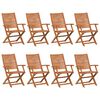 vidaXL Scaune pliante 8 buc 57x66x95 cm lemn masiv de salc&acirc;m