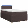 vidaXL Pat boxspring cu saltea Maro &icirc;nchis 120 x 190 cm Țesătură