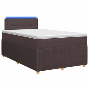vidaXL Pat boxspring cu saltea Maro &icirc;nchis 120 x 190 cm Țesătură