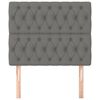 vidaXL Tăblie de pat gri închis 100x7x118/128 cm, material textil