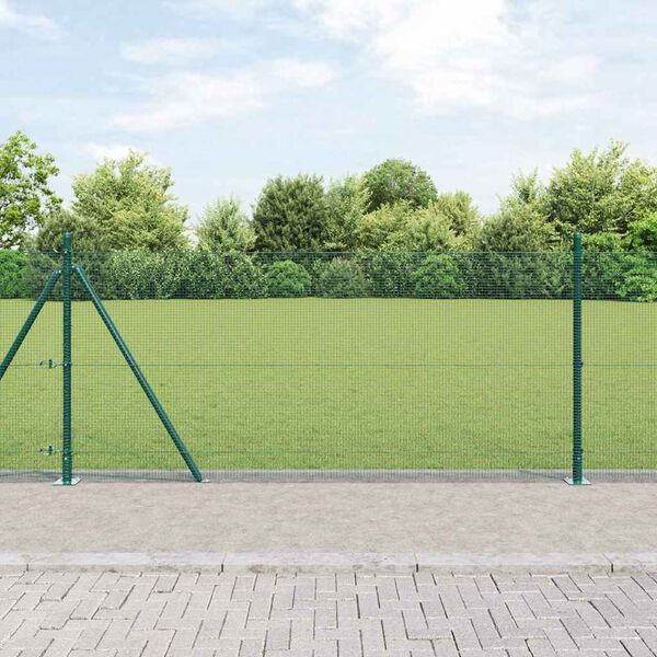 vidaXL St&acirc;lp de gard. Verde 10 x 1 m (plasă 12 x 12 mm) Oțel