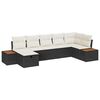 vidaXL Set de canapele pentru grădină cu pernă 7 pcs Negru Rattan poli