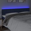 vidaXL Tăblie de pat cu LED, albastru, 160x5x78/88 cm, textil