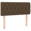 vidaXL Pat box spring cu saltea, maro &icirc;nchis, 90x200 cm, textil