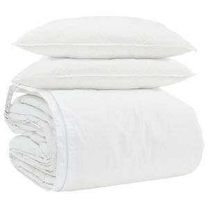 vidaXL Set de Pături cu pernă 3 pcs Alb Pene de rață