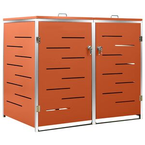 vidaXL Magazie pentru două pubele, 138x77,5x115 cm, oțel inoxidabil