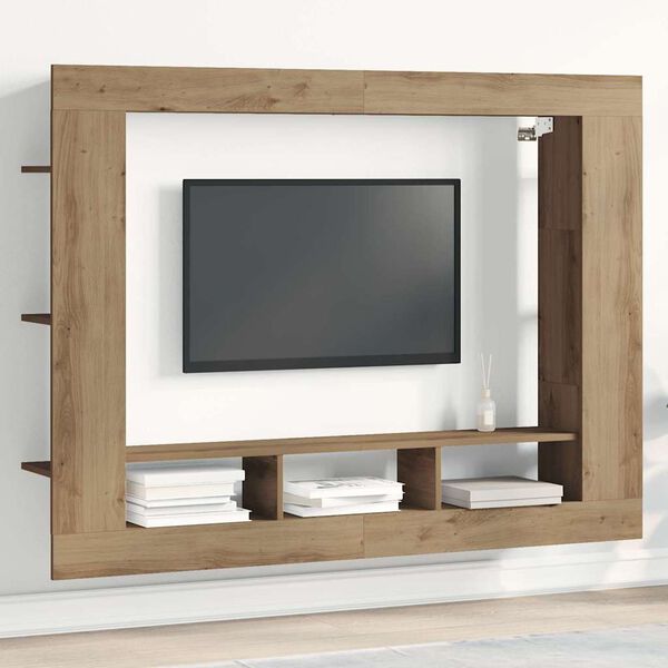 vidaXL Cabinet TV stejar artizanal 152 x 22 x 113 cm Lemn compozit