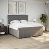 vidaXL Pat box spring cu saltea, gri taupe, 200x200 cm, textil
