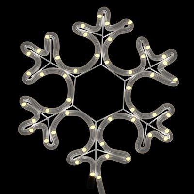 vidaXL Figurină fulg de zăpadă de Crăciun LED 3 buc. alb cald 27x27 cm