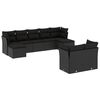 vidaXL Set mobilier de grădină cu perne, 9 piese, negru, poliratan
