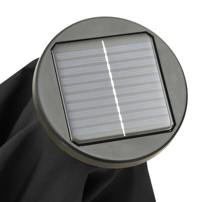 vidaXL Umbrelă de soare cu lumini LED, negru, 200x211 cm, aluminiu